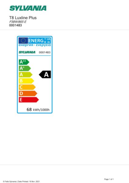 Tube fluo T8 58 W lumière du jour