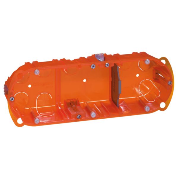 Boîte multimatériaux triple NF 3 postes ou 6/8 modules Ø 67 mm L. 214 x l. 72 x prof. 40 mm IP 20