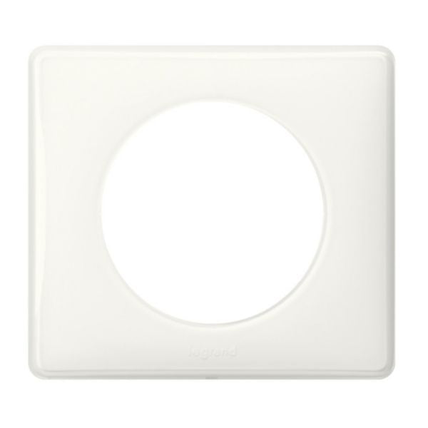 Plaque NF CELIANE simple finition blanc horizontal ou vertical 1 poste Ø de l'alésage 53,6 mm