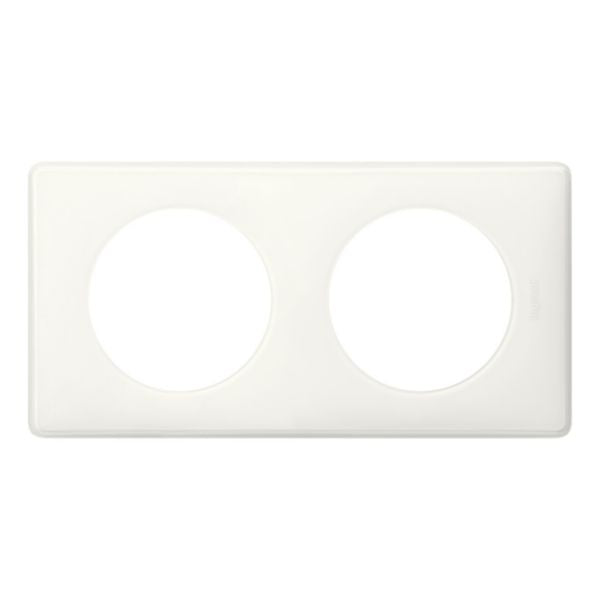 Plaque NF CELIANE double finition blanc 2 postes entraxe 71 mm
