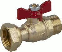 Galvanized steel meter ball valve with free nut nut Ø 3/4 male 3/4