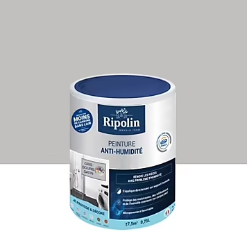 Peinture anti-humidité intérieur satin gris souris Ripolin 0,75L