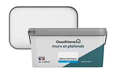 Peinture murs et plafonds GoodHome blanc lumineux mat 5L