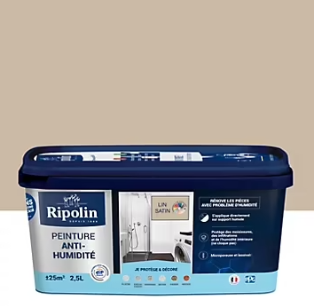 Peinture anti-humidité intérieur satin lin Ripolin 2,5L