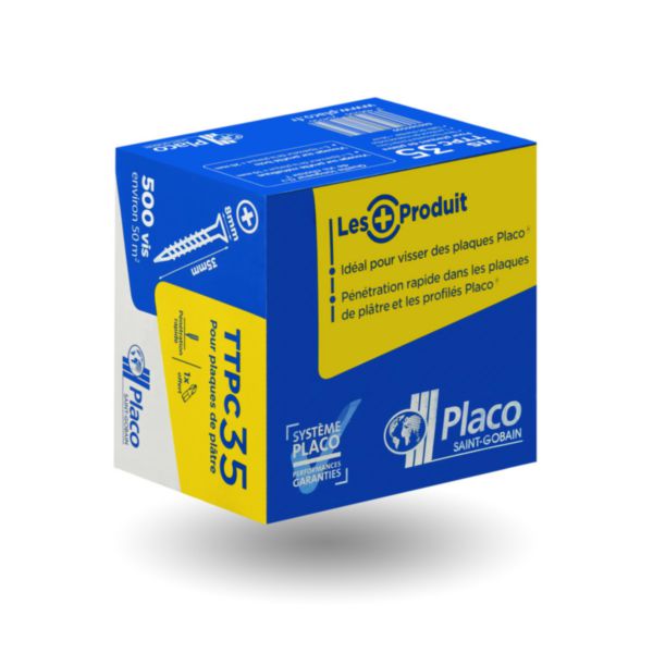 Self-drilling screw with trumpet and nail point NF PLACO TTPC Ø 8 x 35 mm 500 pcs