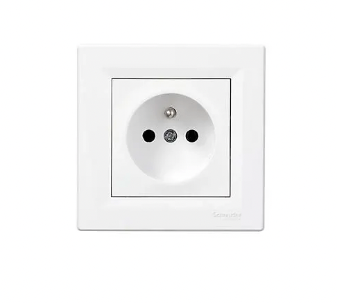Prise avec terre complète Schneider Electric Asfora blanc