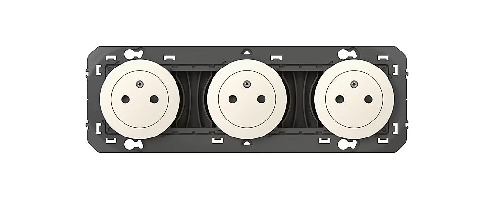 Triple prise 2 pôles + terre Legrand Dooxie blanc carrée à composer