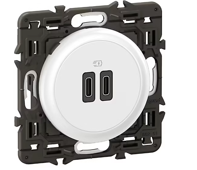 Prise double USB-C Legrand Céliane blanc 20W