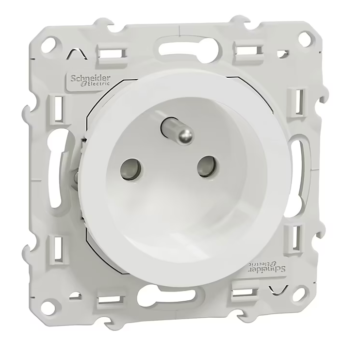 Mécanisme prise avec terre Schneider Electric Odace blanc