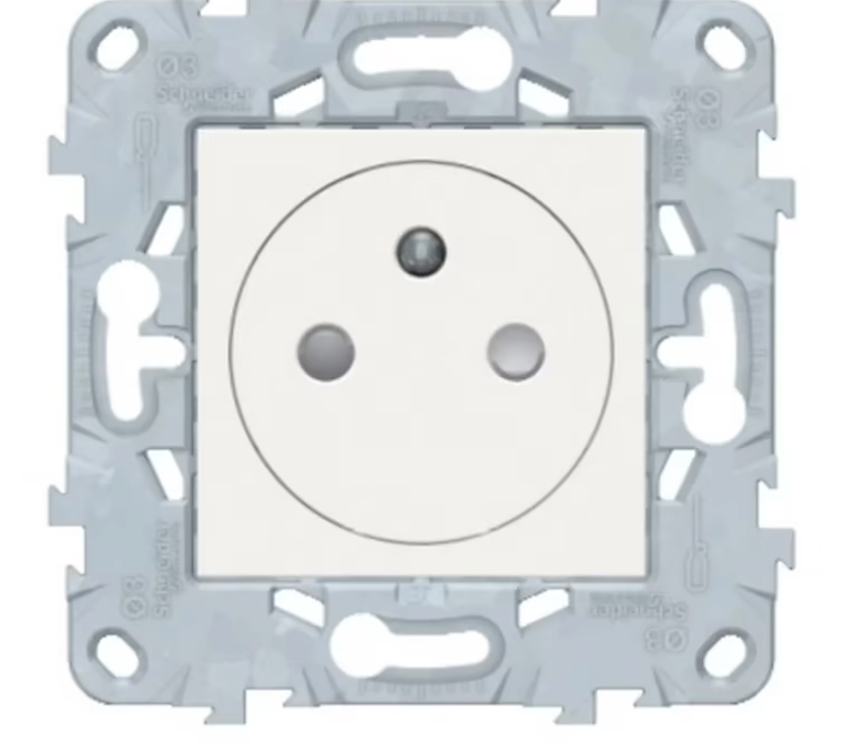 Mécanisme prise avec terre affleurante Schneider Electric Unica Déco blanc