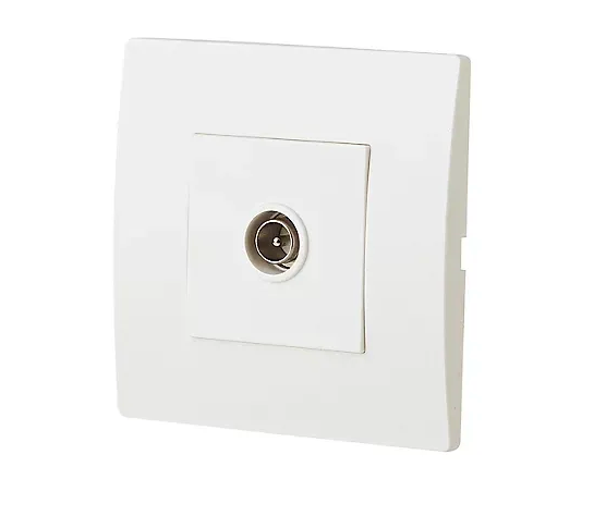 Prise TV simple encastrable blanc complet