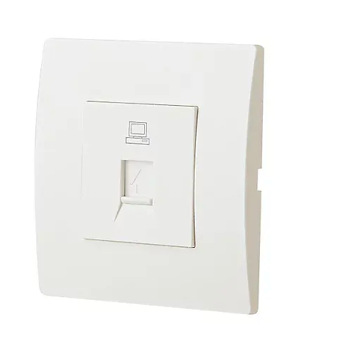 Prise RJ45 encastrable blanc complet