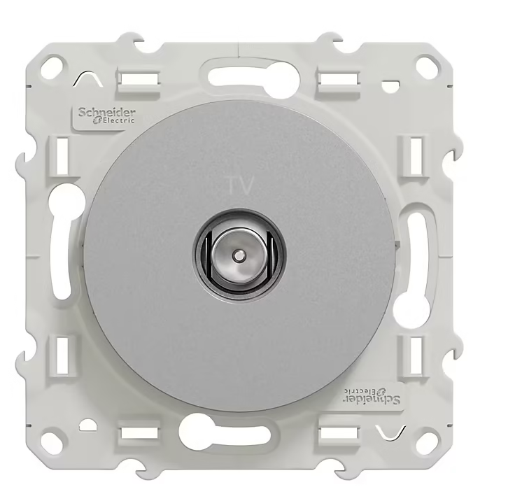 Mécanisme prise TV Schneider Electric Odace aluminium