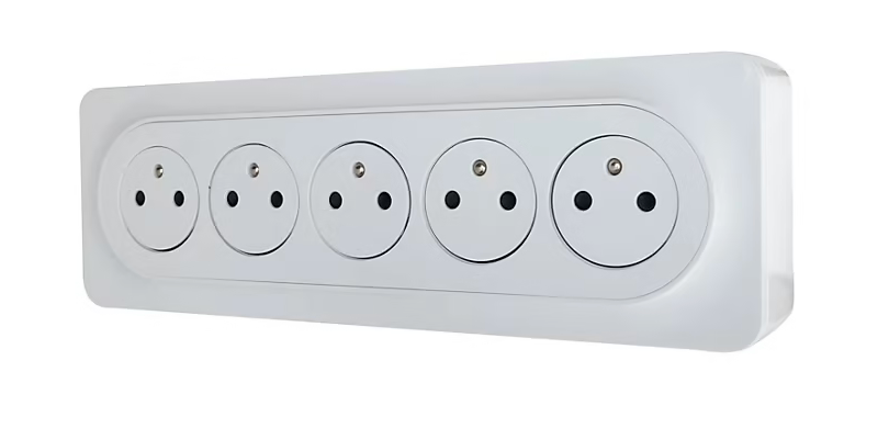 Prise avec terre en saillie Jacobsen Espen blanc composable, lot de 5