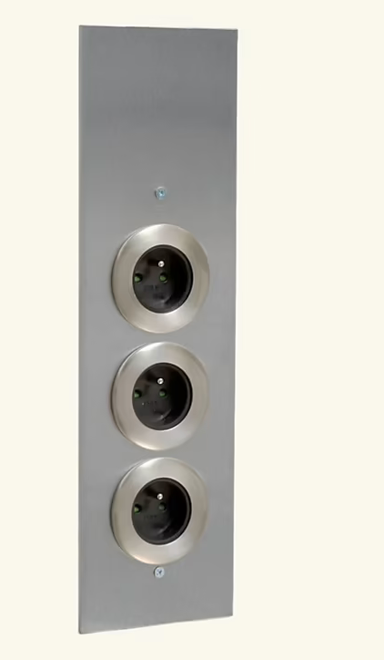 Prise cuisine ESQUINA - Bloc 3 prises inox brossé