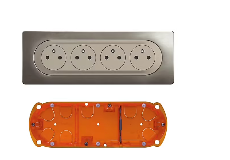 4 prises précablées Legrand Céliane titanium