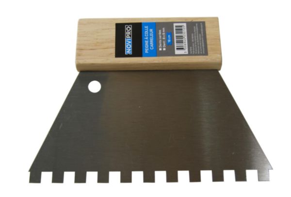 Peigne à colle avec dents carrées L. 8 x l. 8 mm L. 180 mm