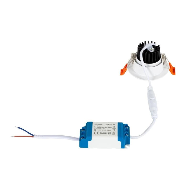 Downlight orientable extra plat à encastrer LED 7W 630lm 4000K Dimmable