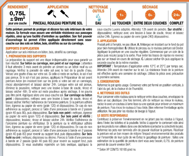 Peinture sol, carrelage / parquet / laminé Intérieur LUXENS, granit 5 satiné, 0.