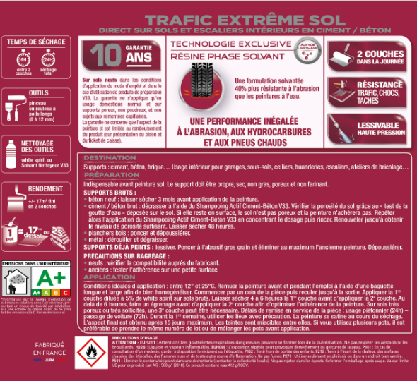 Peinture sol Trafic extrême V33, pierre satiné, 2.5 l