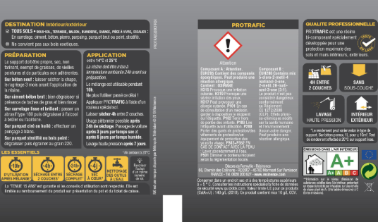 Peinture sol Protrafic RESINENCE, ivoire satiné, 2 l