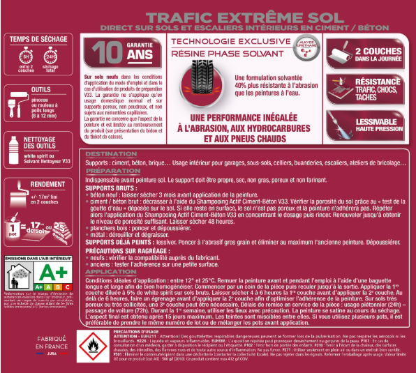 Peinture sol Trafic extrême V33, RAL 248, gris clair satiné, 0.5 l