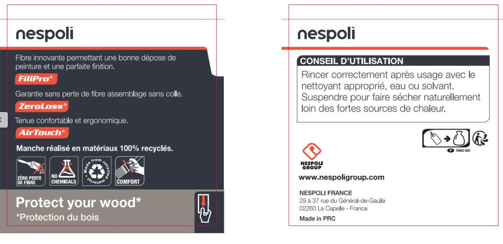 Pinceau conique pour peindre une surface lisse, 65 mm NESPOLI