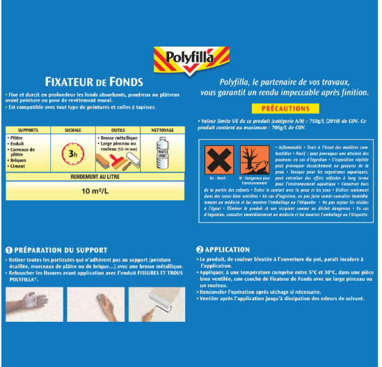Fixateur de fond POLYFILLA blanc 2.5 L