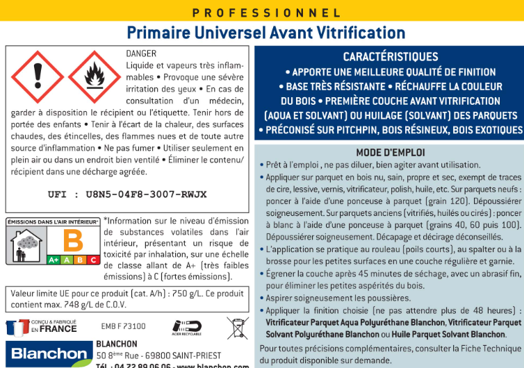 Primaire universelle BLANCHON incolore 1 L