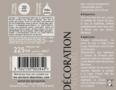 Primaire, mat, LES ANCIENS EBENISTES, Céruse, incolore 0.25 l