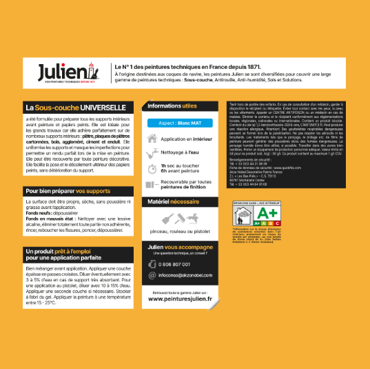 Sous-couche universelle (tous supports) JULIEN, 2.5 l