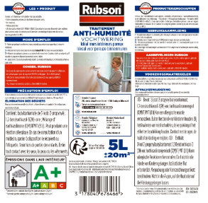 Traitement antisalpêtre Waterproof, RUBSON incolore 5 l