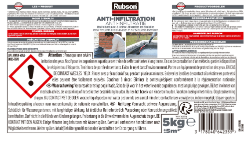 Revêtement d'étanchéité Waterproof toiture RUBSON 5 kg