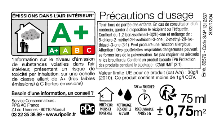 Peinture mur, boiserie, radiateur lin satin RIPOLIN Intérieur 75ml