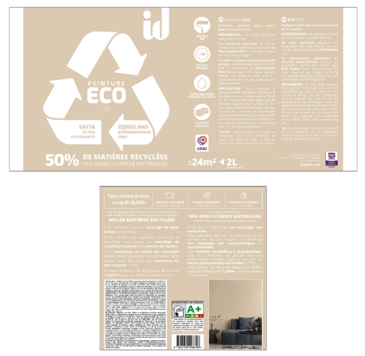 Peinture mur, plafond lin satin ID Eco 2L