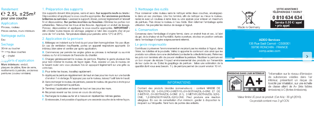 Peinture mur beige rose mat 2.5L