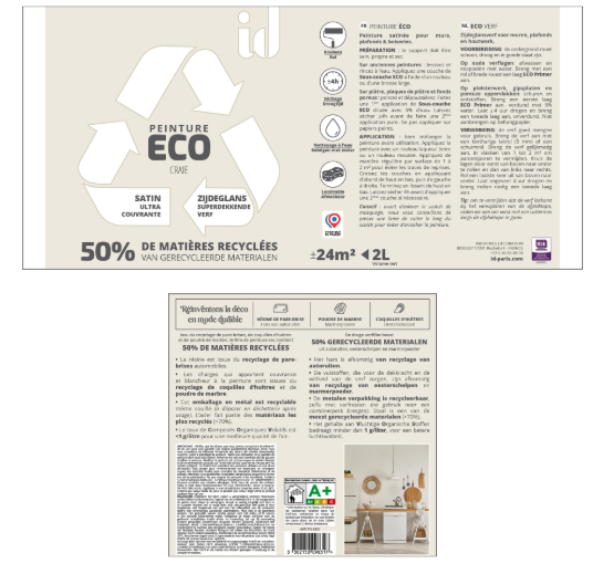 Peinture mur, plafond craie satin ID Eco 2L