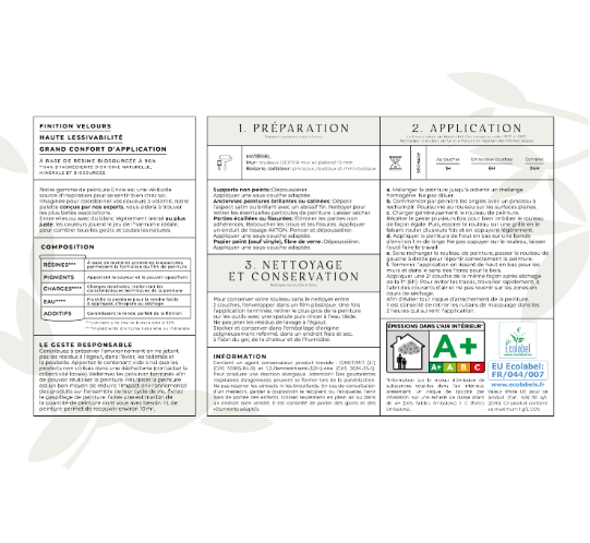 Peinture mur, boiserie, radiateur bleu calme velours ENVIE Biosourcée 0.5L