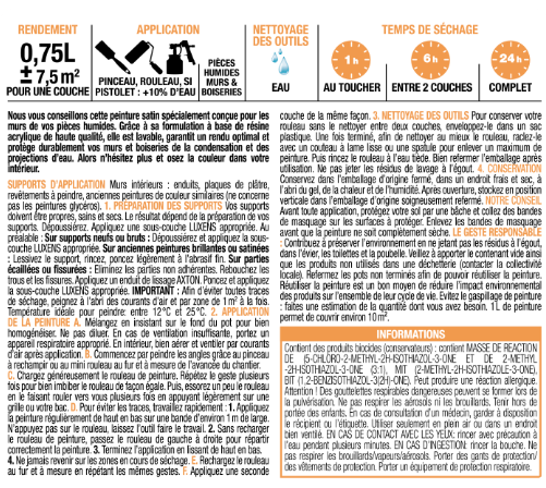 Peinture mur, boiserie granit 2 satin LUXENS Cuisine et bain 0.75L