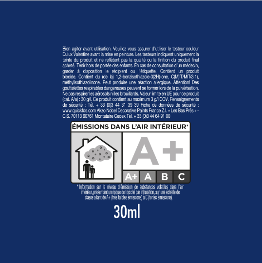 Peinture mur, bois wengé satin DULUX VALENTINE Crème de couleur 0.03l