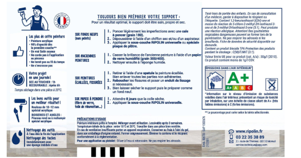 Peinture mur, boiserie, radiateur beige plage satiné RIPOLIN Intérieur 0.5l