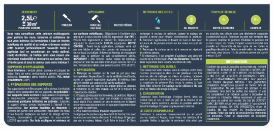 Peinture mur, boiserie, radiateur orchid 5 satin LUXENS , 2.5L