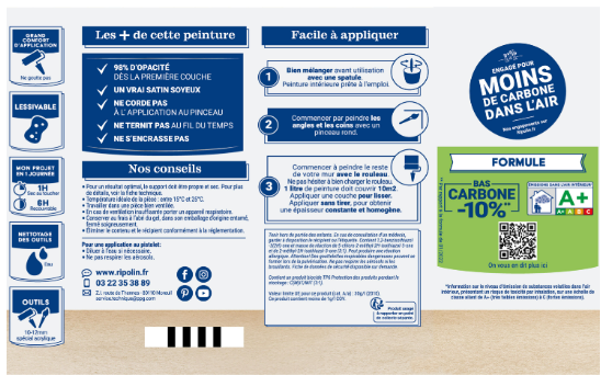 Peinture mur, boiserie, radiateur bleu moorea satiné RIPOLIN Intérieur 0.5l