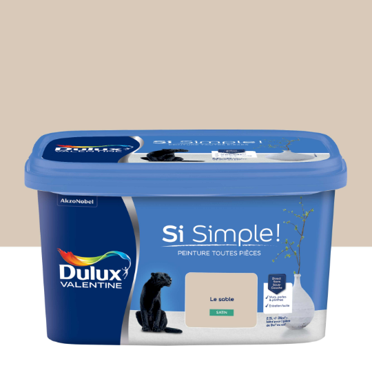 Peinture mur, boiserie sable satin DULUX VALENTINE Si simple ! 2.5L