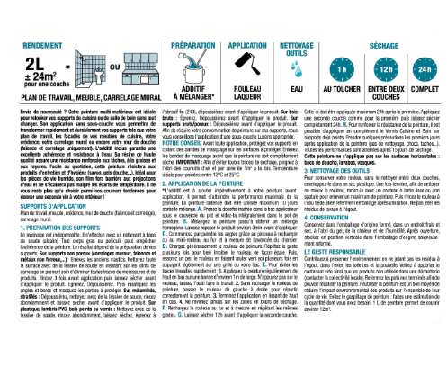 Peinture carrelage, meuble, crédence trench 6 satin LUXENS Cuisine et bain 2L