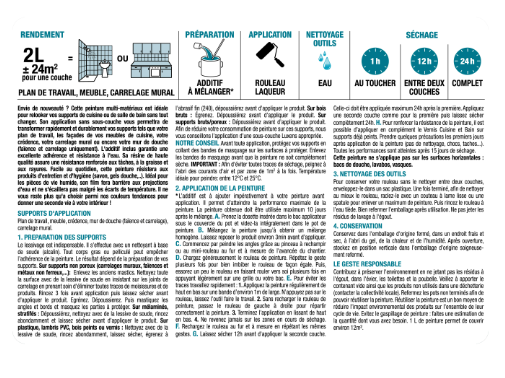 Peinture carrelage, meuble, crédence fjord 2 satin LUXENS Cuisine et bain 2L