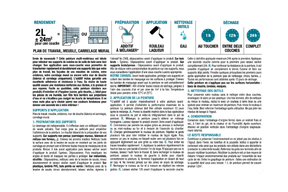 Peinture carrelage, meuble, crédence celadon 4 satin LUXENS Cuisine et bain 2L