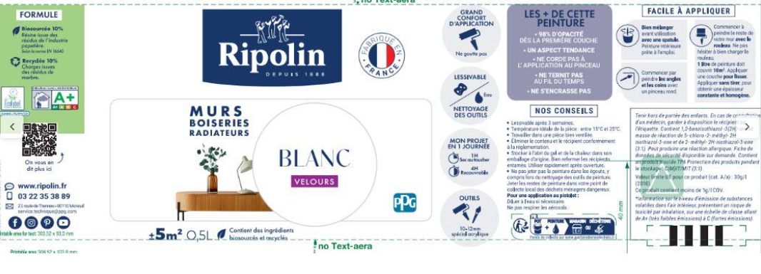 Peinture mur vert palatino velours RIPOLIN Intérieur 0.5L