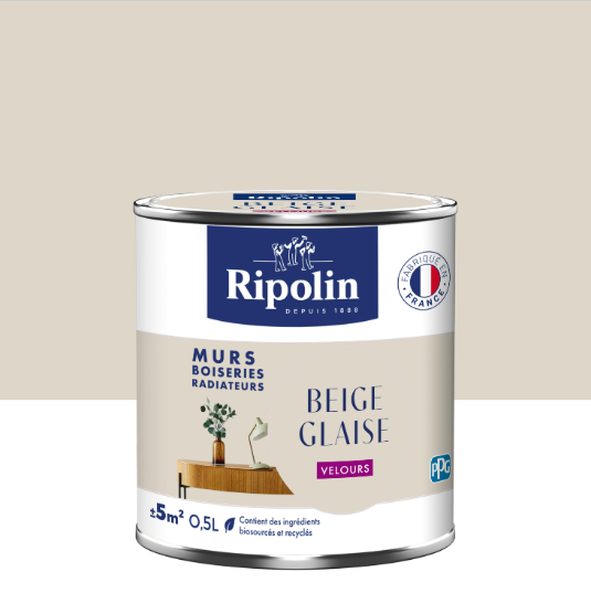 Peinture mur beige glaise velours RIPOLIN Intérieur 0.5L