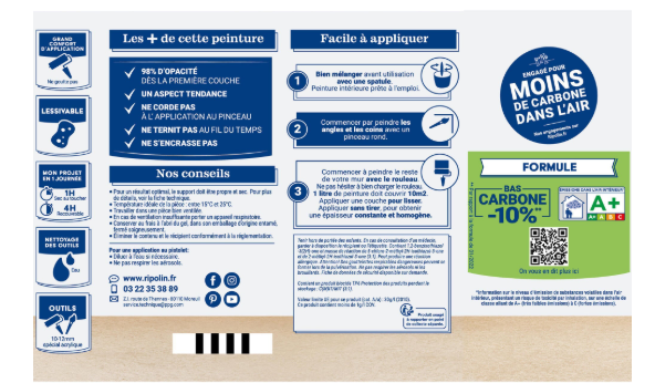Peinture mur, boiserie, radiateur beige cachemire satiné RIPOLIN Intérieur 0.5l